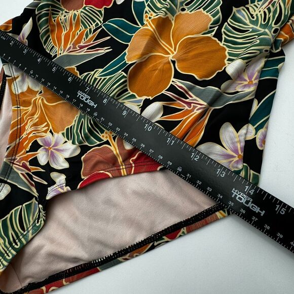 HURLEY | Women's Small One Piece Swimsuit Tropical Floral Strappy Back UPF 50+ - Picture 6 of 10